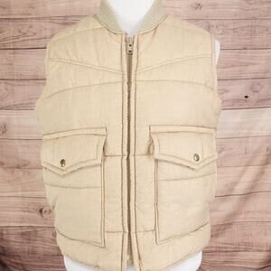 Vintage Walls Blizzard Pruf Vest Mens Medium Beige‎ Insulated Puffer USA 80s